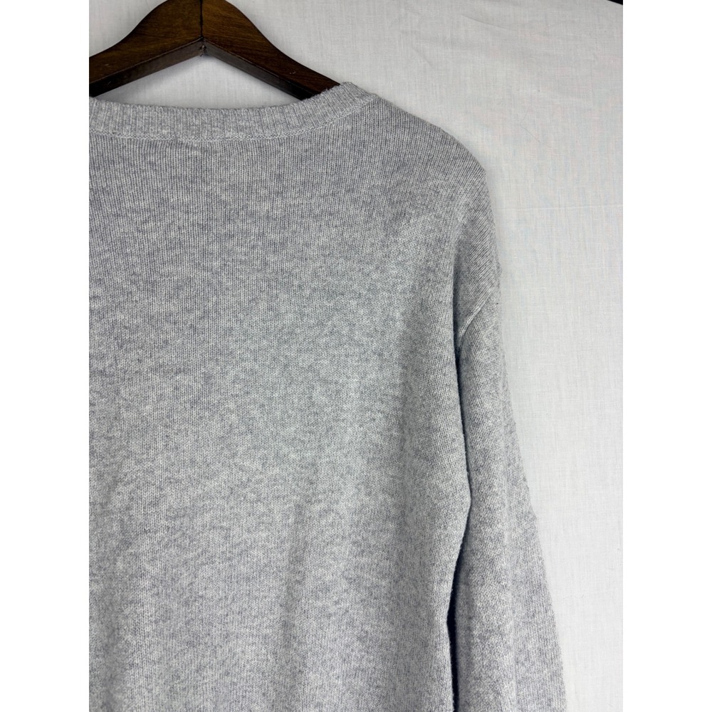 Talbots Womens Gray Holly Berry Intarsia Holiday Christmas Crewneck Sweater M - Picture 10 of 14